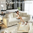 thumbnail image 6 of 82.7'' Oversized Corduroy Couch, Modular Sectional Sofa with 3 Ottomans, Sleeper Sofa Bed Full Size, Upholstered 3 Deep Seat L Shape Sofa, Convertible Cloud Couches for Living Room, Beige, 6 of 10