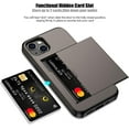 thumbnail image 2 of For iPhone 14 Case with Card Holder Heavy Duty Protective Dual Layer Shockproof Hidden Card Slot Slim Wallet Case for iPhone 14 for Women&Men(Coffee), 2 of 14