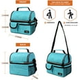 thumbnail image 3 of OPUX Insulated Dual Compartment Lunch Bag for Men, Women | Double Deck Reusable Lunch Pail Cooler Bag with Shoulder Strap, Soft Leakproof Liner | Large Lunch Box Tote for Work, School (Turquoise), 3 of 7