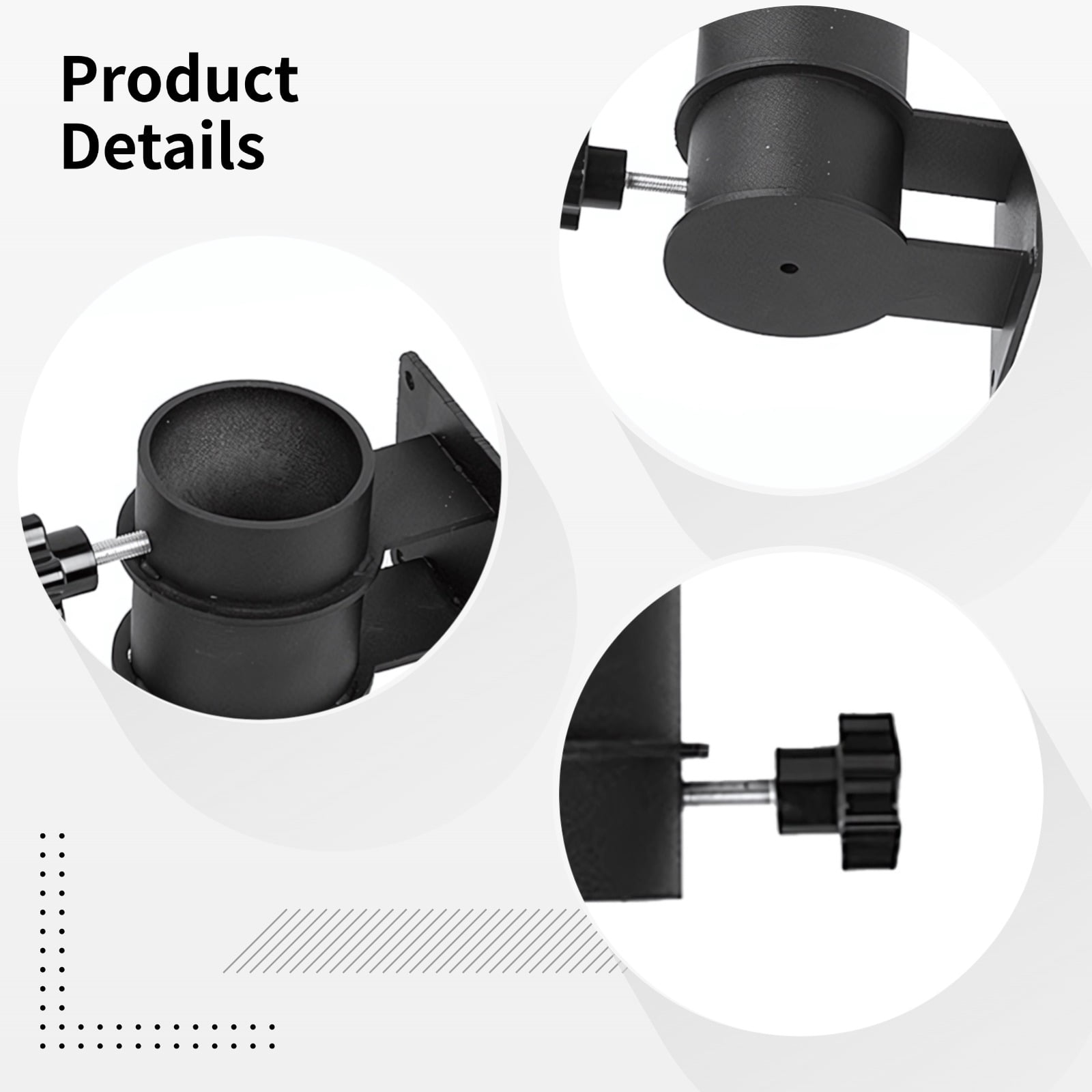 2 Pcs Patio Umbrella Clamp for Deck Rail, Adjustable Metal Umbrella Holder, Easy Install for Balcony and Outdoor Decks, Includes Screws and Nuts