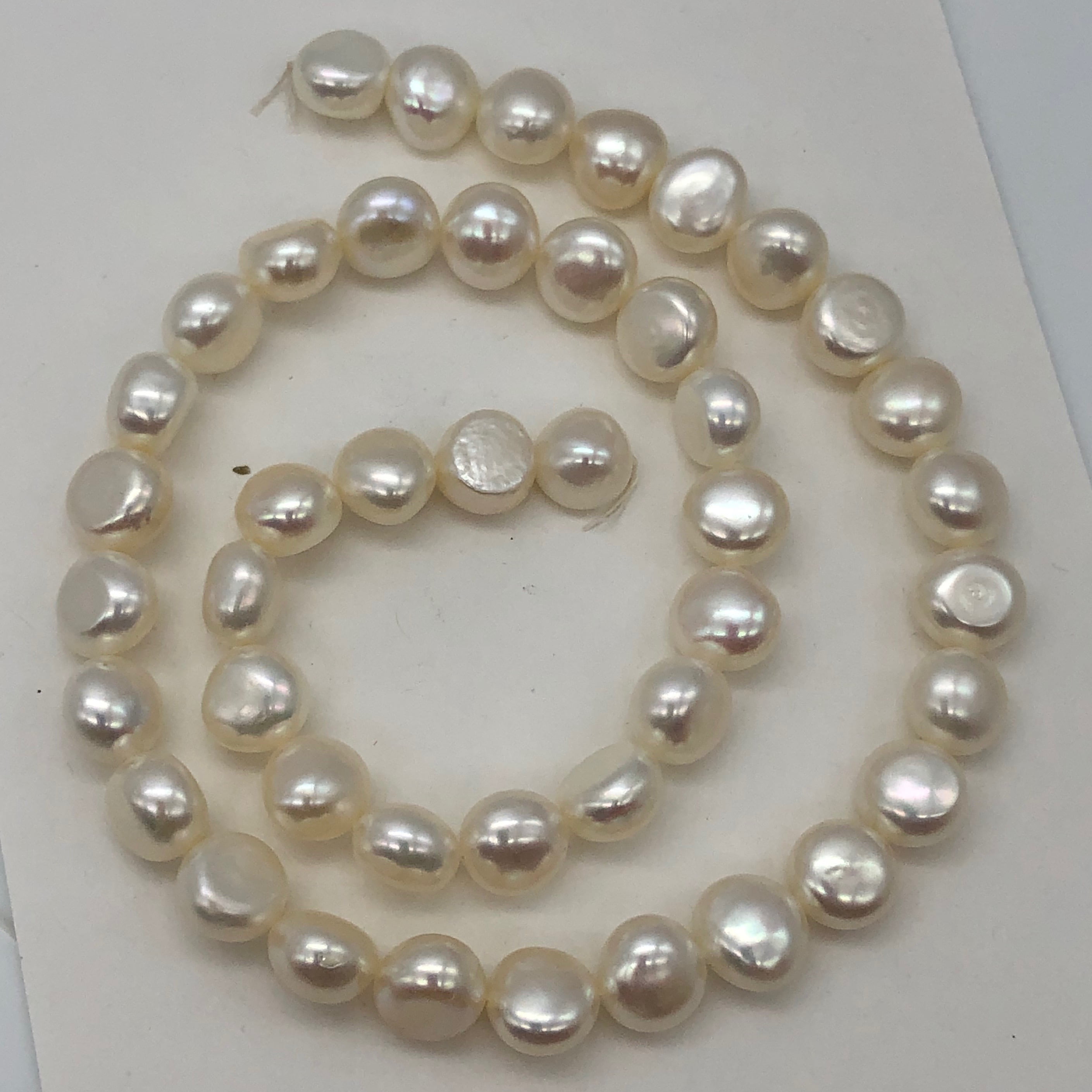 7mm Natural White Freshwater Pearl Baroque Horse Eye Pearl Loose Beads Full Hole 