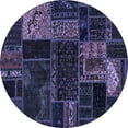 thumbnail image 1 of Ahgly Company Machine Washable Indoor Round Oriental Blue Modern Area Rugs, 8' Round, 1 of 4