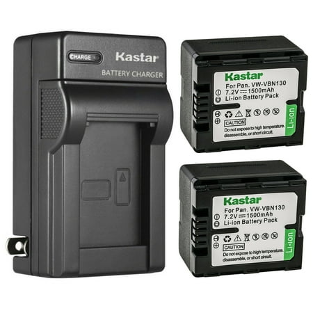 Kastar 2-Pack Battery and AC Wall Charger Replacement for Panasonic HDC-SD800 HDC-SD800GK HDC-SD800GK-3D HDC-SD800K HDC-SD800P HDC-SD900 HDC-SD909 HDC-TM900 HDC-TM900GK HDC-TM900GK-3D Camera