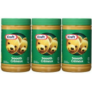 Smooth Peanut Butter, 1KG Jar by Kraft (Pack of 3)