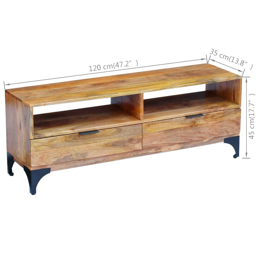 Kepooman Solid Wood TV Unit for Home, Brown Kepooman Solid Wood TV Unit for Home, Brown