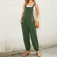 thumbnail image 2 of Rompers for Women Sleeveless Solid Color Wide Leg Square Neck With Pocket Onesies, 2 of 8