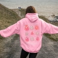 thumbnail image 2 of zaveiop Womens Cute Tulip Graphic Hoodie Sweatshirt Drop Shoulder Aesthetic Pullover Hoodies with Pocket (Z2-Pink, 3XL), 2 of 5