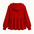 thumbnail image 6 of Xdegoge Womens Half Zip Hoodie Long Sleeve Peplum Sweatshirts Babydoll Ruffle Hem Casual Fall Tops Lightweight Loose Fit Pullover, 6 of 6