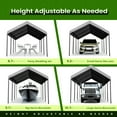 thumbnail image 2 of ECOLINEAR Carport 10x20 ft Heavy Duty Carport, Outdoor Potable Garage with 4 Adjustable Height 8.7 ft to 10.2 ft, Carport Canopy Anti UV All-Season Waterproof Tarp, Car Canopy for Trucks, Boats,Yello, 2 of 6