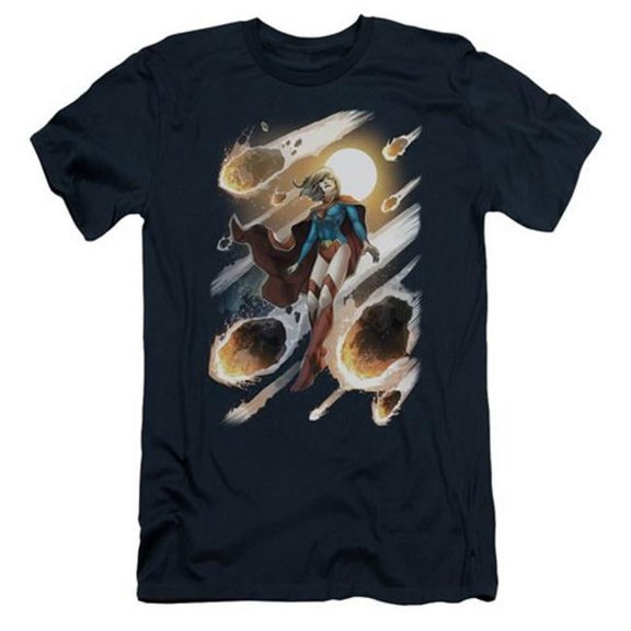 Trevco Jla-Supergirl No.1 - Short Sleeve Adult 30-1 Tee - Navy- 2X