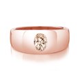 thumbnail image 2 of Gem Stone King Men's 18K Rose Gold Plated Silver Peach Morganite Ring | 1.00 Cttw | Oval 8X6MM | Gemstone October Birthstone | Size 10, 2 of 4
