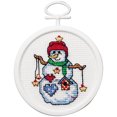 thumbnail image 2 of Janlynn Mini Counted Cross Stitch Kit 2.5" Round-Starry Snowman (18 Count) - 1143-31, 2 of 2