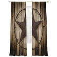 thumbnail image 6 of Western Star Retro Sheer Curtains for Living Room Bedroom Vintage Brown Wood Barn Sheer Curtains 108 Inch Long 2 Panels Set Light Filtering Curtain Window Treatments Drapes for Dining Room, 6 of 6