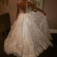 thumbnail image 3 of CAICJ98 Wedding Dresses For Bride Women‘s Elegant Off Shoulder Ruffle Formal Evening Short Sleeve Dress Silver L, 3 of 5