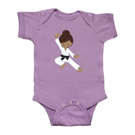 

Inktastic African American Girl Black Belt Karate Pose Gift Baby Girl Bodysuit