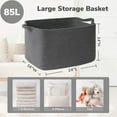 thumbnail image 3 of PrimeCook Shop Storage Basket, Rectangle Dirty Clothes Baskets for Laundry, Woven Basket for Living Room, Extra Large Cotton Rope Baskets for Toys, Blankets, 23.6" x 15.7" x 13.8", Dark Gray, 3 of 14