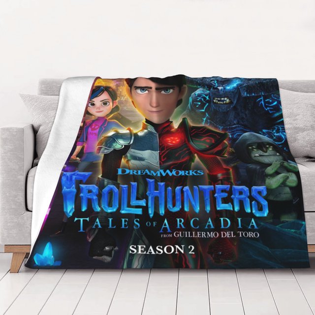 Manta de franela de Trollhunters, 10 unidades, para cama, sofá, decoración de habitación, 101 x 76 cm