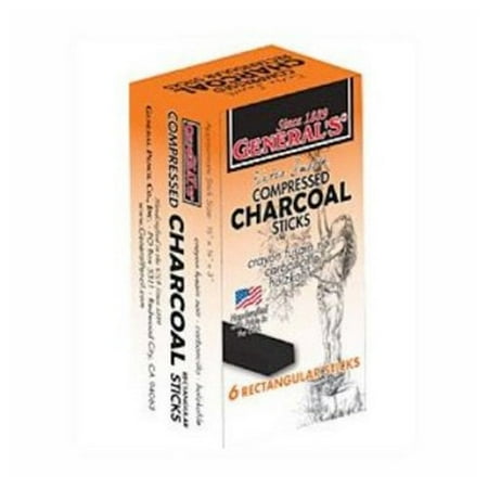 Pencil Charcoal Drawings - GENERAL PENCIL CO., INC. 9606B COMPRESSED CHARCOAL RECTANGLE STICKS 6B 6/BOX