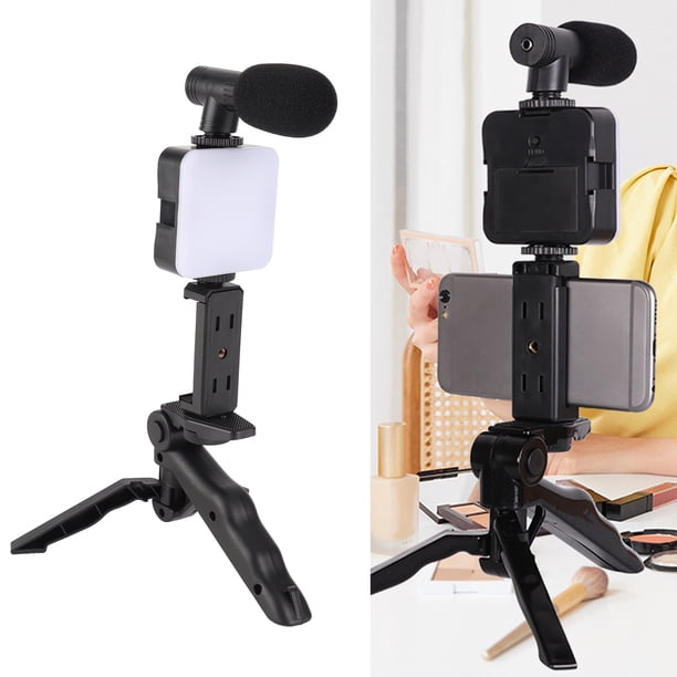 Kit De Vídeo Vlog Para Teléfono Inteligente, Micrófono De Señal Estable Con Trípode Selfie Para Computadora
