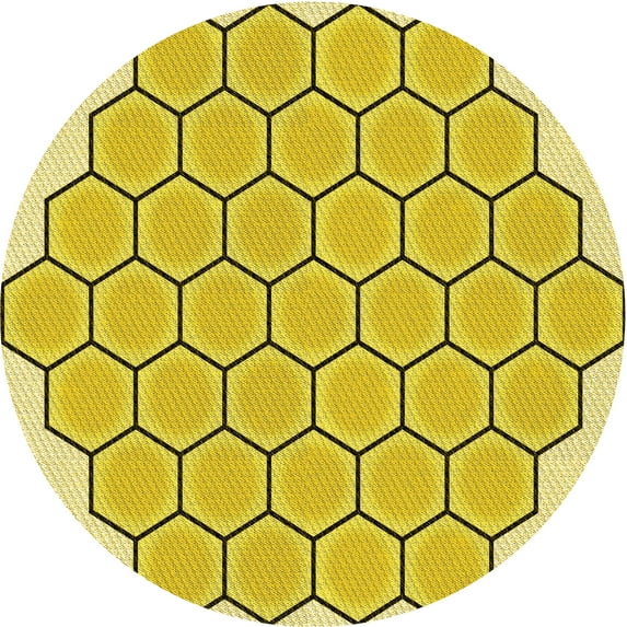 Ahgly Company Indoor Round Patterned Caramel Brown Area Rugs, 7' Round