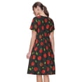 thumbnail image 2 of Bixox Robe d'Été à Manches Courtes pour Femmes Robe Ample Longueur Genou avec Poches-Tomates1, 2 of 7