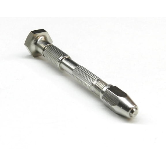 JTS Swivel Head Pin Vise Hand Drill, 0"(0mm) to 1/8"(3.175mm) w/Anti-Slip Nickel Plated Steel Body Small Hand Drill for Precision Drilling of Jewelry, Plastic and Wood