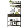Homfa Large 5Tier Kitchen Bakers Rack with 2 Drawers, Industrial Metal