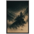 thumbnail image 6 of Framed Canvas Print Moody Mountain Forest Wall Art Dark Atmospheric Nature Landscape Decorative for Living Room Bedroom - 16"x24" BLACK, 6 of 8