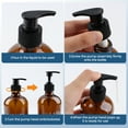 thumbnail image 6 of 2 Pack Glass Soap Dispenser, Bathroom Hand Soap Dispensers with Stainless Steel Pump, 17 Fl Oz Kitchen Hand and Dish Soap Dispenser Set, Modern Vintage Liquid Brown Soap Dispensers Bottle, 6 of 11