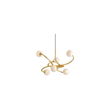 

Gold Leaf Tone Finish Chandeliers 29 Wide Hand-Crafted Iron Wedgebase - LED 6 Light Fixture