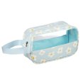thumbnail image 1 of 1 Pc Bolsa de Maquillaje Pequeña y Duradera para Mujeres para Vacaciones, Camping y Actividades al Aire Libre, Azul de Cuero PU PVC, 1 of 4