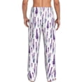 thumbnail image 3 of Goofa Lavender Flowers Printed Soft Pajama Pants for Men, Wide Leg Comfy Casual Lounge Yoga Pants-X-Large, 3 of 9