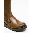 thumbnail image 6 of Fly London Womens Camel MES 2 Wedge Heel Buckle Mid-Calf Leather Zip Platform Boots, 6 of 6