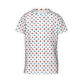 thumbnail image 4 of Wukai Red Blue Polka Dots Youth Unisex Short Sleeve T-Shirt for Boys, Girls, Teens, and Kids-Large, 4 of 7