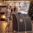 thumbnail image 5 of YUSAZENS 2 Person Foldable Infrared Sauna Tent, Black Blue Fan Shaped 5-Layer Waterproof 600D Quilted Fabric, 1000W Fast Heating Ultrasonic Therapy Tent for Home Indoor RV Spa, 5 of 5