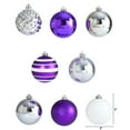 thumbnail image 2 of Nearly Natural Purple Round Glass Christmas Ball Ornaments, 64 Count (3.00"), 2 of 5