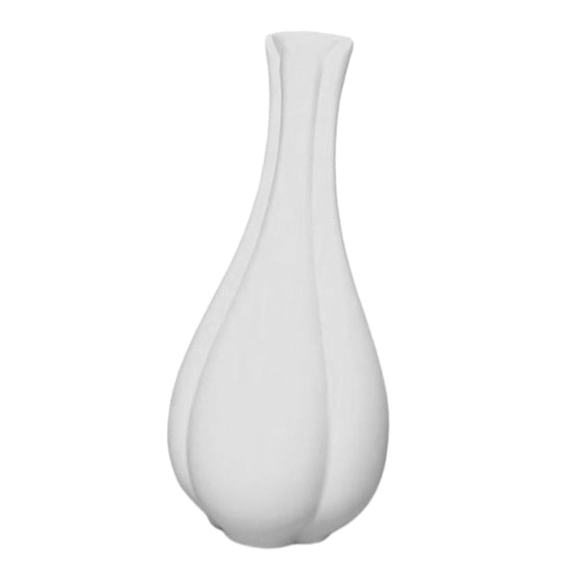 Jarrón de flores nórdico moderno, único, decoración del hogar, jarrón de cerámica de imitación para dormitorio, sala de estar, escritorio, decoración Blanco S