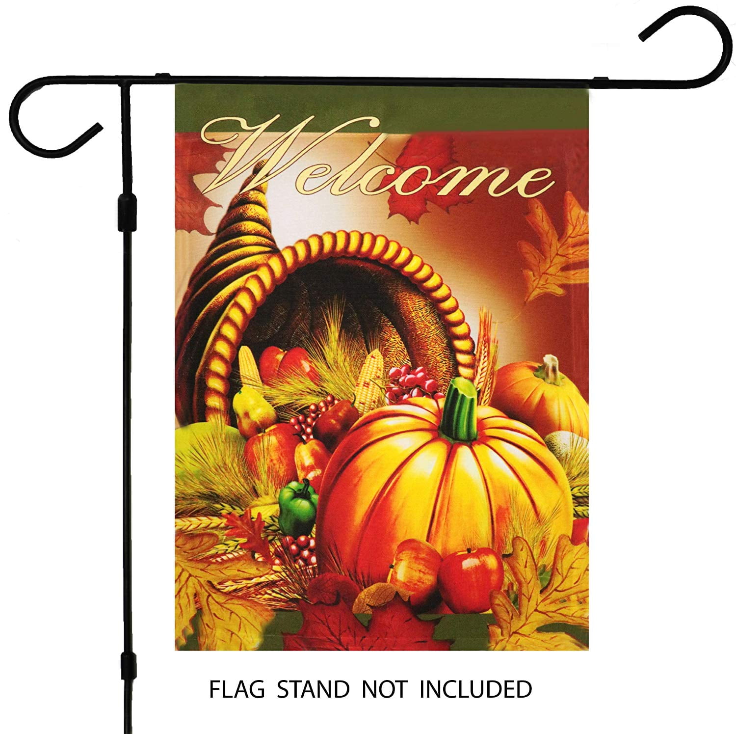 G128 - Home Decorative Fall Garden Flag Welcome Quote, Autumn Maple