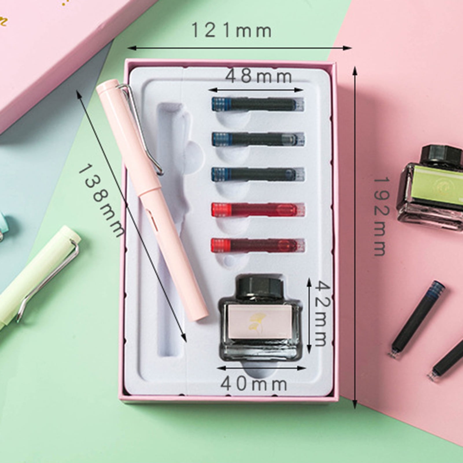1Set Pen Set,Calligraphy Set Fountain Pens,Fountain Pen Ink Set Hollow Design Anti-fall Portable Signature Pen with for Calligraphy Office School Stationery Supply Student Pink 1Set Pen Set,Calligraphy Set Fountain Pens,Fountain Pen Ink Set Hollow Design Anti-fall Portable Signature Pen with for Calligraphy Office School Stationery Supply Student Pink