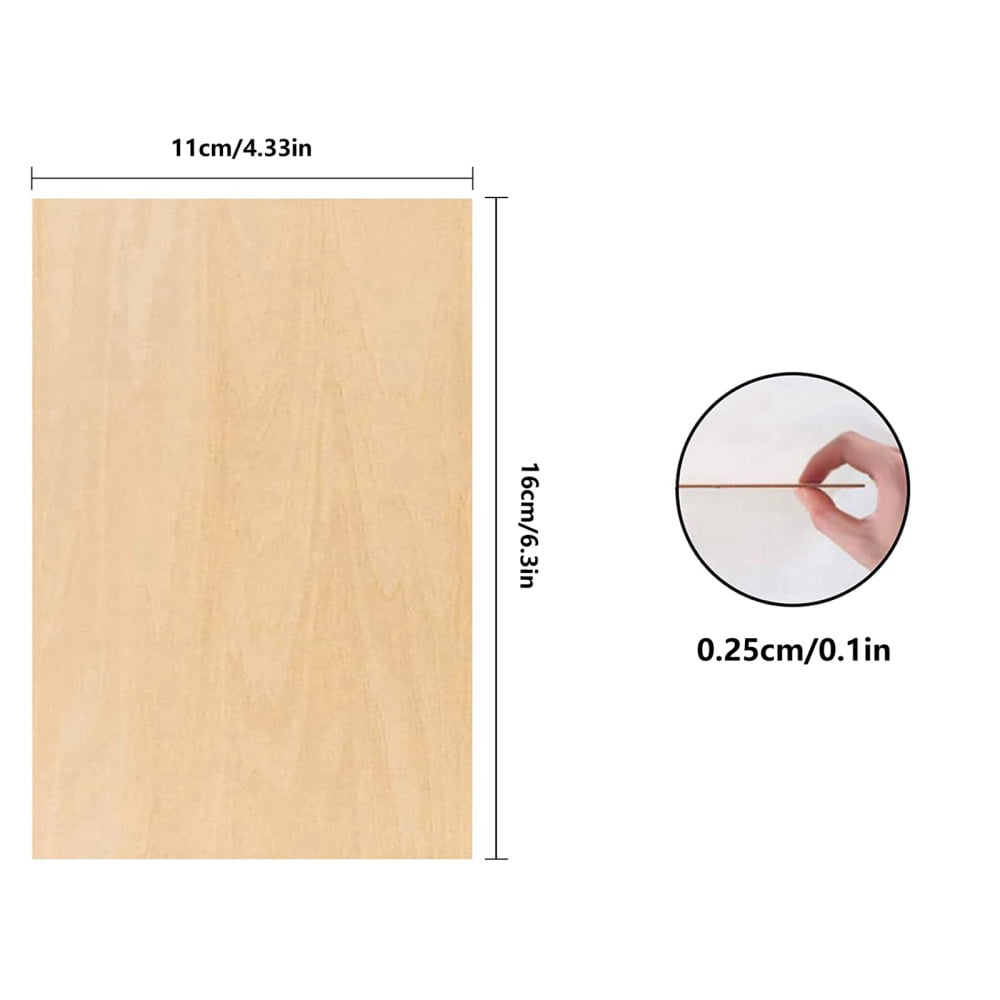18 Pack Basswood Sheets 6X 6 X 1/16 Inch Thin Plywood Wood Sheets Squares  Boards