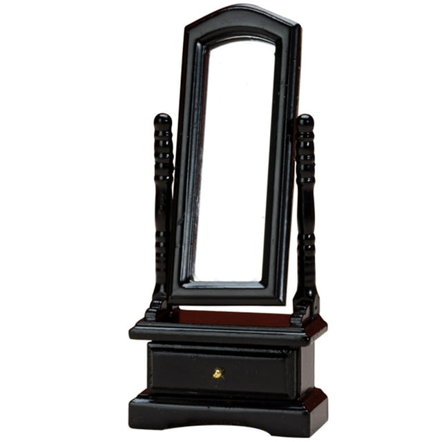 USHOBE Table de Maquillage Mini Décorative de Rangement Bois Noir 1 Ensemble