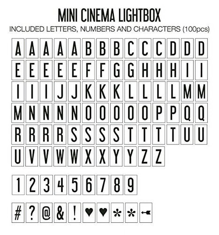 My Cinema Lightbox - Cinema Light Box, 8 x 6 - 3 Modes Light Up Letter  Board Sign with 100 Letters, Numbers & Symbols - White LED Light, RGB and