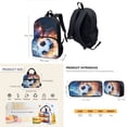 thumbnail image 5 of Binienty 3PCS Backpack And Lunch Bag Set For Boys Soccer School Backpack Fire Lightning Bookbag For Kindergarten Girls Lightweight School Bag Insulated Lunchbox Zipper Pencil Pouch, 5 of 6