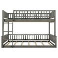 thumbnail image 4 of EUROCO Full XL over Queen Size Bunk Bed, 2-in-1 Wood Bed, Seperate into 2 Single Beds for Kids Teens and Adults, Gray, 4 of 12