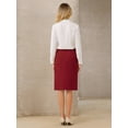 thumbnail image 5 of DARING DIVA Women's High Waist Formal Knee Length Pencil Skirts L Red, 5 of 7
