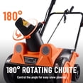 thumbnail image 5 of VECELO Corded Snow Blower, 18" 15Amp Electric Snow Remove Machine with 180° Chute Rotation & 2 Transport Wheels, 25’ Throwing Distance for Driveway, Sidewalk, Orange, 5 of 8