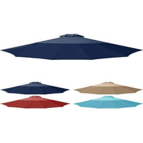 THJTDH 9' Patio Umbrella Replacement Canopy Only Outdoor Table Market Yard Umbrella Replacement Top Cover with 8 Ribs, Dark Blue