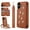 Brown, variant on for iPhone 16 Floral Pattern Wallet Case, Magnetic Snap PU Leather Credit Card Holder Stand Wrist Shoulder Strap Flip Cover, for iPhone 16 Protective Case for Girls Women, White