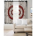 thumbnail image 4 of Red Vintage Rudder Blackout Curtains for Bedroom Living Room, Nautical Navigation Wood Texture 84 In Long Thermal Insulated Room Darkening Drapes Grommet Window Treatments, 42 x 84 In, 4 of 9