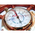 thumbnail image 2 of Wooden Ship Wheel Pine Wood (Red Buffed Polished) - Mounted Jhanjhat Solid Brass Polished Porthole Clock - (24 Inches), 2 of 5